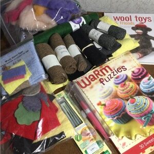 Needle felting supplies and 2 books